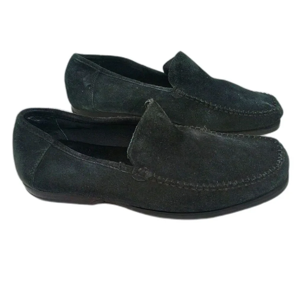 Hush Puppies Roadster Black Suede Loafers Mens 9 M Driving Mocs